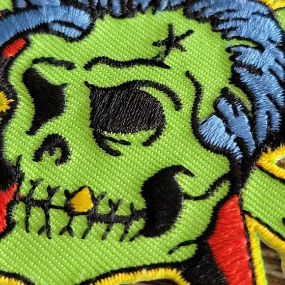 Reed Rockin Billy Patch Star Cross Bones Embroidery Iron On Punk Rockabilly - Picture 2 of 3